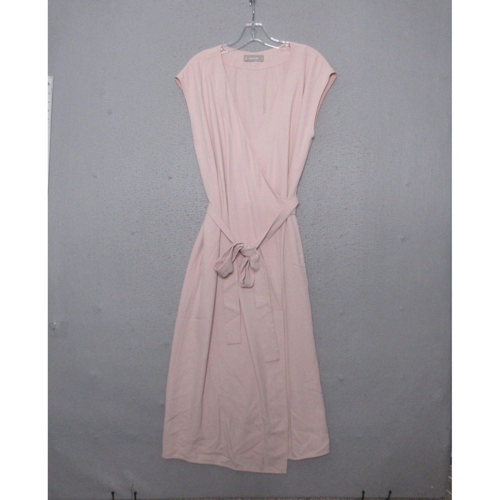 Everlane Dress 10 Japanese‎ GoWeave Wrap Midi Pink Quiet Luxury Minimalist
